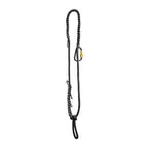 May include: Black paracord leash with a braided handle and a gold-colored carabiner clip. The leash has a loop at the end and a decorative knot. This durable leash is suitable for outdoor activities.