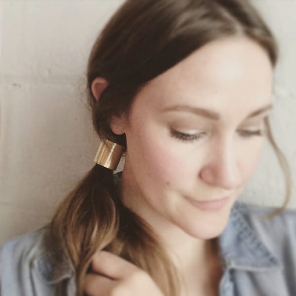 Ponytail Cuff. Brass. Gold Brass. Simple Hair Accessory. Metal Hair Cuff. Ponytail Holder. Boho. Edgy. Gold Hair Cuff. Minimal.