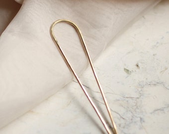 Arch Hair Stick. Brass Hair Pin. Modern and Minimal. Stick. Stamped and Hammered Brass. Golden Hair Stick. Hair Accessory.