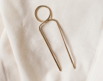 MINI Hair pin. Brass Hair Stick. Modern Hair Pin. Gold Hair Stick. Hair Accessory. Golden Brass Hair stick. Small Hair Pin. Solid Brass.