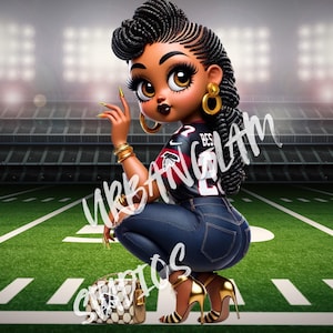 Sportliche Boop Schönheit, Sublimation, PNG, DTF, T-Shirt, Clip Art