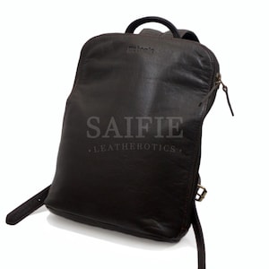 Black Leather Backpack for Men - Handmade Vintage Genuine Leather Rucksack, Durable Travel Laptop Bag, Retro Leather Satchel Daypack