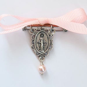 Baptismal Pin Pink Pearl