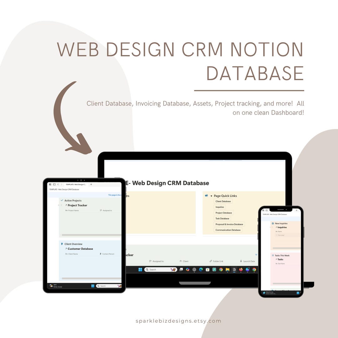 Notion CRM Template for Website Designers, Client and Project Tracker ...