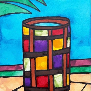 Vaas ORIGINEEL aquarel INGELIJST