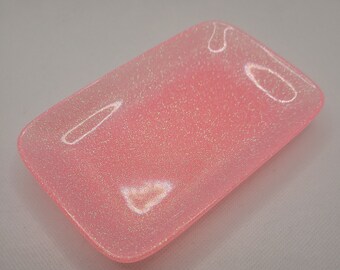 Pink tray, pink glitter tray, resin tray, resin catchall tray, resin trinket dish, resin jewelry dish, pink glitter accessories