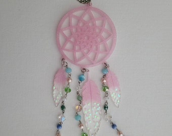 Pink resin dreamcatcher