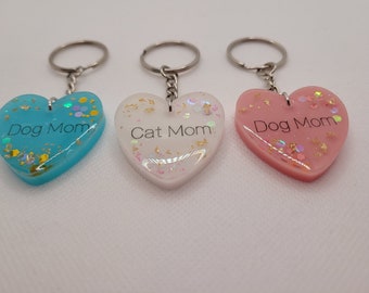 Dog mom keychain, cat mom keychain, furbaby keychain, fur mama keychain, mother's day gifts, mom keychains