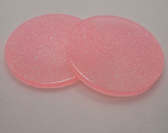 Pink glitter coasters, imperfect