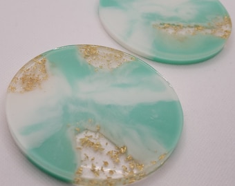 Resin coasters, marble coasters, resin coaster set, coasters, coaster set, teal coasters, gold, teal, resin coasters set of two