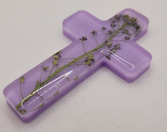 Small resin cross, Easter cross, resin crosses, floral crosses, flower cross, baptism gifts, communion gifts, religious gifts, dried flowers