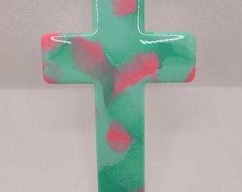 Colorful resin cross, crosses, resin crosses, baptism gifts, communion gifts, religious gifts