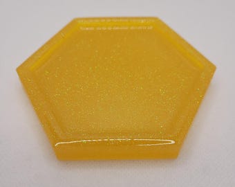 Honey themed ring dish, trinket dish, jewelry dish, resin tray, resin jewelry dish, yellow tray, small resin catchall, honeycomb tray