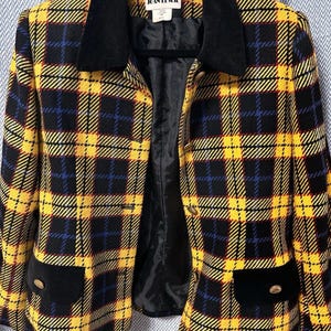 Black and yellow checkered jacket discount