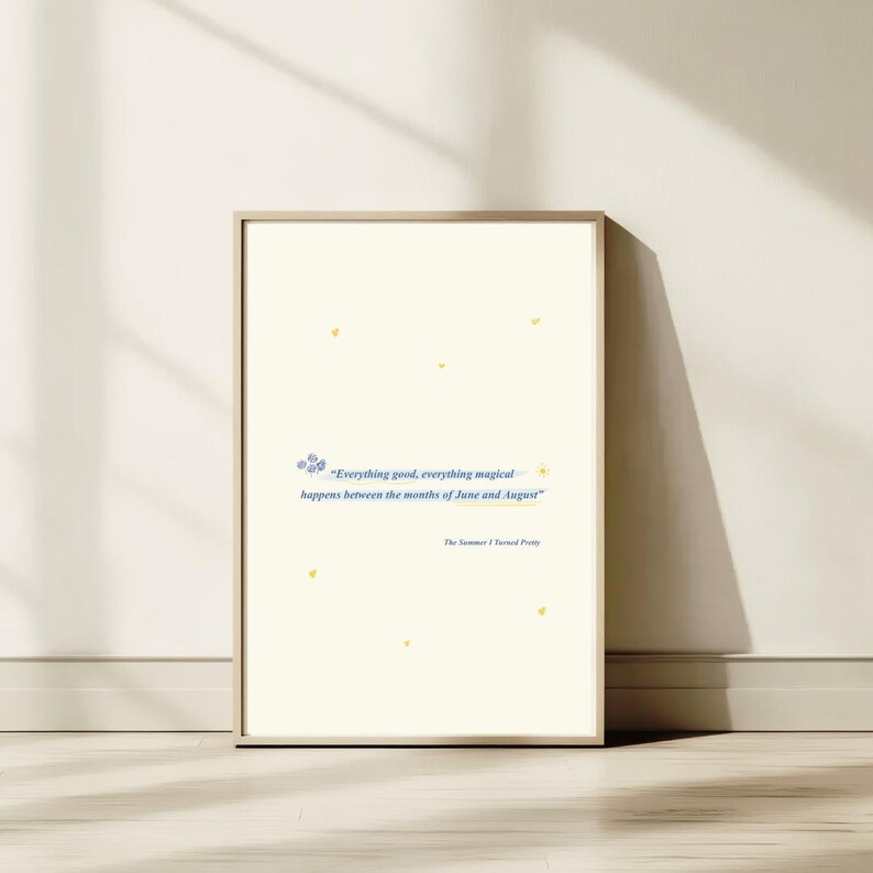 The Summer I Turned Pretty Quote Print Jenny Han Romance Book Art Print