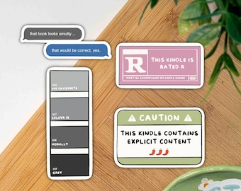 Spicy Romance Book Kindle Stickers: Explicit Content, Water-Resistant