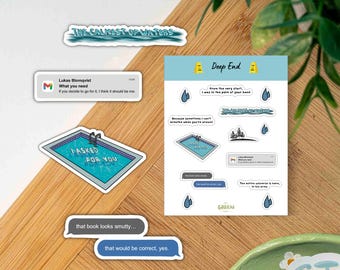 Deep End Sticker Set Sports Romance Stickers Swimmer Romance I Asked For You Sticker Set