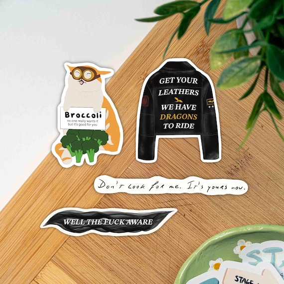 Romantasy Sticker Set Well the F aware Get Your Leathers Romantasy Reader Gift Broccoli Sticker