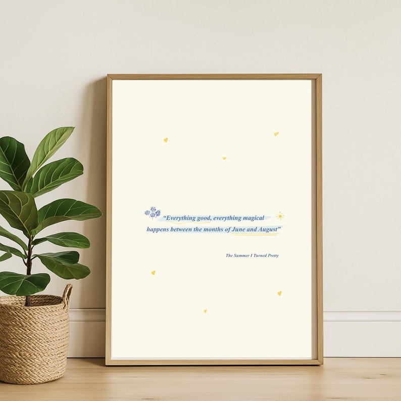 The Summer I Turned Pretty Quote Print Jenny Han Romance Book Art Print