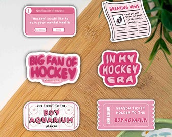 Hockey Girl Stickers Funny Hockey Stickers for Girls Pink Sticker Set for Waterbottles