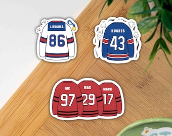Jack Hughes Golden Goal Quinn Hughes Seeing Ghosts Sticker Pack McMacMack Team Canada Milan 2026 Olympic Hockey Hockey Fan Gift