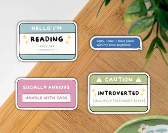 Kindle Stickers for Introverted Book Lovers: Water-Resistant Vinyl Decals