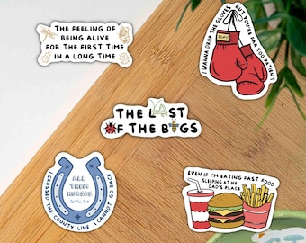 Last of the Bugs Sticker Pack Drop the Gloves & All Them Horses Horseshoe Sticker Fast Food Lyric Decal Indie Folk Music Fan Art