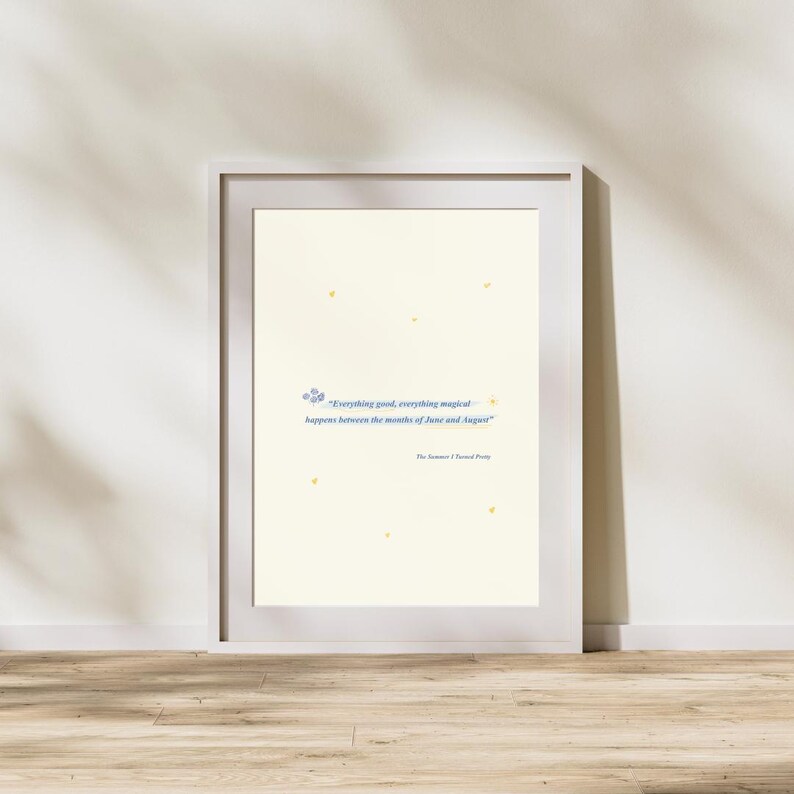 The Summer I Turned Pretty Quote Print Jenny Han Romance Book Art Print