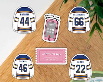 Hockey Romance Sticker Pack Briar U Hockey Away Jerseys I Love Rollercoasters Retro Amusement Park Ticket