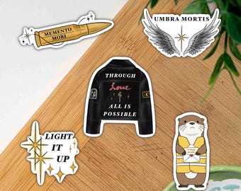 Urban Fantasy Bookish Stickers Through Love Leather Jacket Light It Up Star Umbra Mortis Angel Wings Cute Mail Otter Romantasy Reader Gift