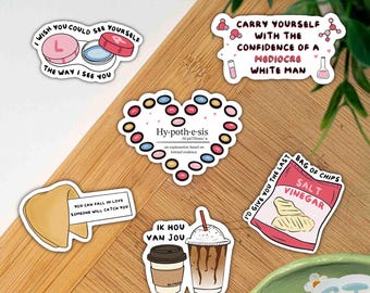 STEM Romance Bookish Stickers Fake Dating Trope, Grumpy Sunshine Kindle Decals, Science Romance Reader Gift