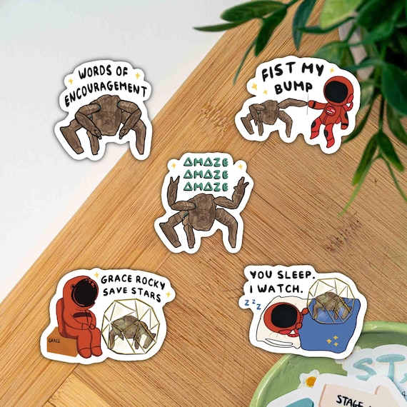 Amaze Amaze Amaze Minimalist Space Stickers Fist My Bump Decal Gift for Sci Fi Book Lovers Bookish Space Cadet Aesthetic