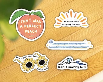The Summer I Turned Pretty Stickers Jenny Han TSITP Fan Merch