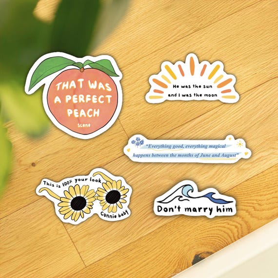 TSITP Stickers Peach Quote Connie Baby Glasses August Quote