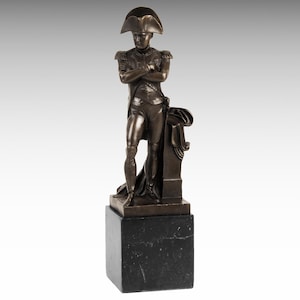 Bronze Sculpture of Napoleon Bonaparte Marble Base, Bronze Statue Luxury Home Decor Metal Sculpture Art Birthday Gift Bronze Napoleon Statue