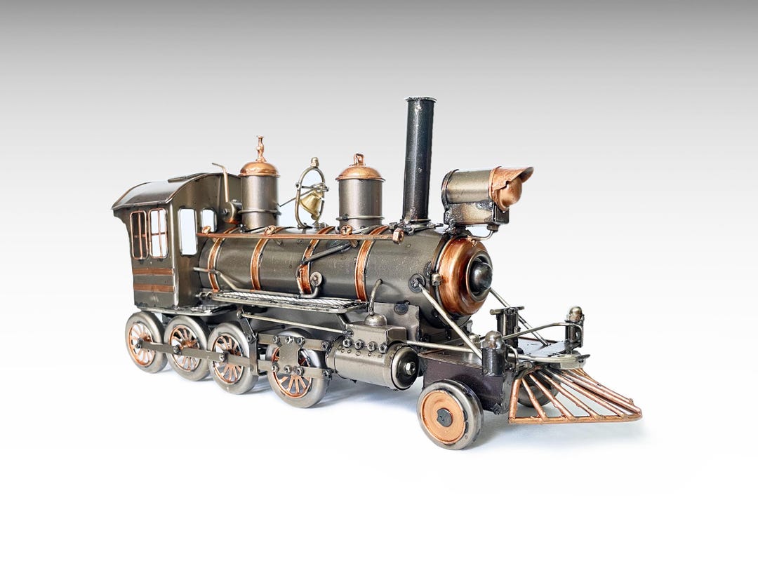 Large Steam Train Engine Metal Model, Steam Locomotive Scale Model, Old ...