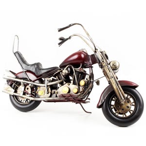 Large Metal Motorcycle Model, Vintage Chopper Motorcycle Metal Model, Motorbike Retro Vintage Toy Metal Sculpture Antique Oldtimer Gift Idea