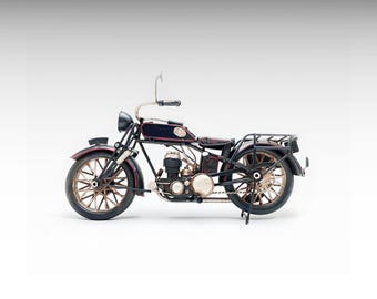 Vintage Motorcycle Metal Model Retro Bike Old Motorbike, Metal Sculpture Aesthetic Room Decor, Scale Model Metal Art Biker Boyfriend Gift