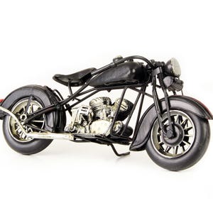 Black Metal Motorcycle Model, Vintage Chopper Motorcycle Metal Model, Motorbike Retro Vintage Toy Motorcycle Themed Gifts Antique Oldtimer