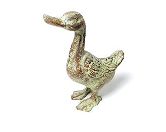 Escultura de pato de hierro fundido, decoración de jardín de metal, estatuas de patio, decoración de estanque, regalo de inauguración de la casa.