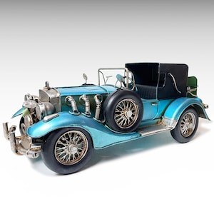 Vintage Car Metal Model Old Car Scale Model, Convertible Car Sculpture Classic Car Model, Collectible Oldtimer Garage Decor Gift Room Decor