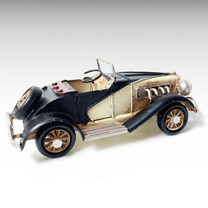 Vintage Oldtimer Car Metal Model Car Scale Model, Old Convertible Classic Car Model Sculpture, Collectible Garage Decor Housewarming Gift