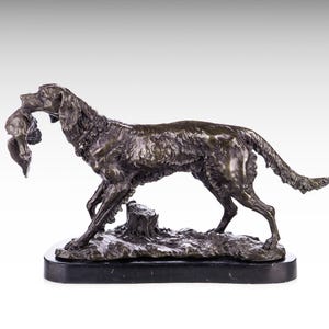 【第1位獲得！】 - 狩猟犬のブロンズ像 リアルなブロンズ彫刻 ハンターへの - 彫刻・オブジェ