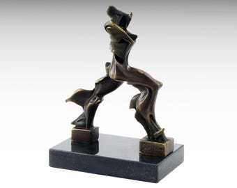 Futuristic Man Bronze Sculpture, Modern Bronze Statue on Marble Base, Umberto Boccioni “Unique Forms of Continuity in Space” Futurism Figure