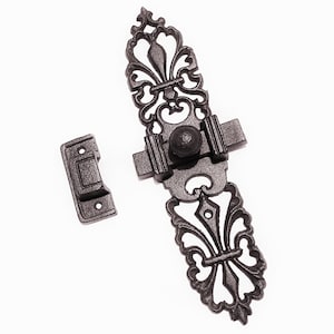 9 3/8” Cast Iron Garden Latch Door Latch, Barn Door Hardware Garden Gate Slide Bolt, Shed Lockset Slide Lock Garden Decor Rustic Home Decor