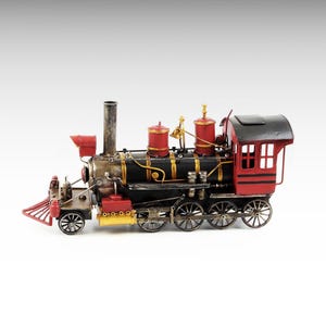 Locomotora de vapor grande de 16 pulgadas, modelo de metal, modelo de tren antiguo, juguete de estilo vintage, decoración rústica para coleccionistas, idea de regalo, motor de tracción a vapor