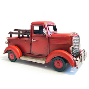 Camioneta clásica de metal, modelo de coche, réplica en miniatura, juguete vintage, modelo a escala, decoración de garaje, modelo de escritorio, regalo para él