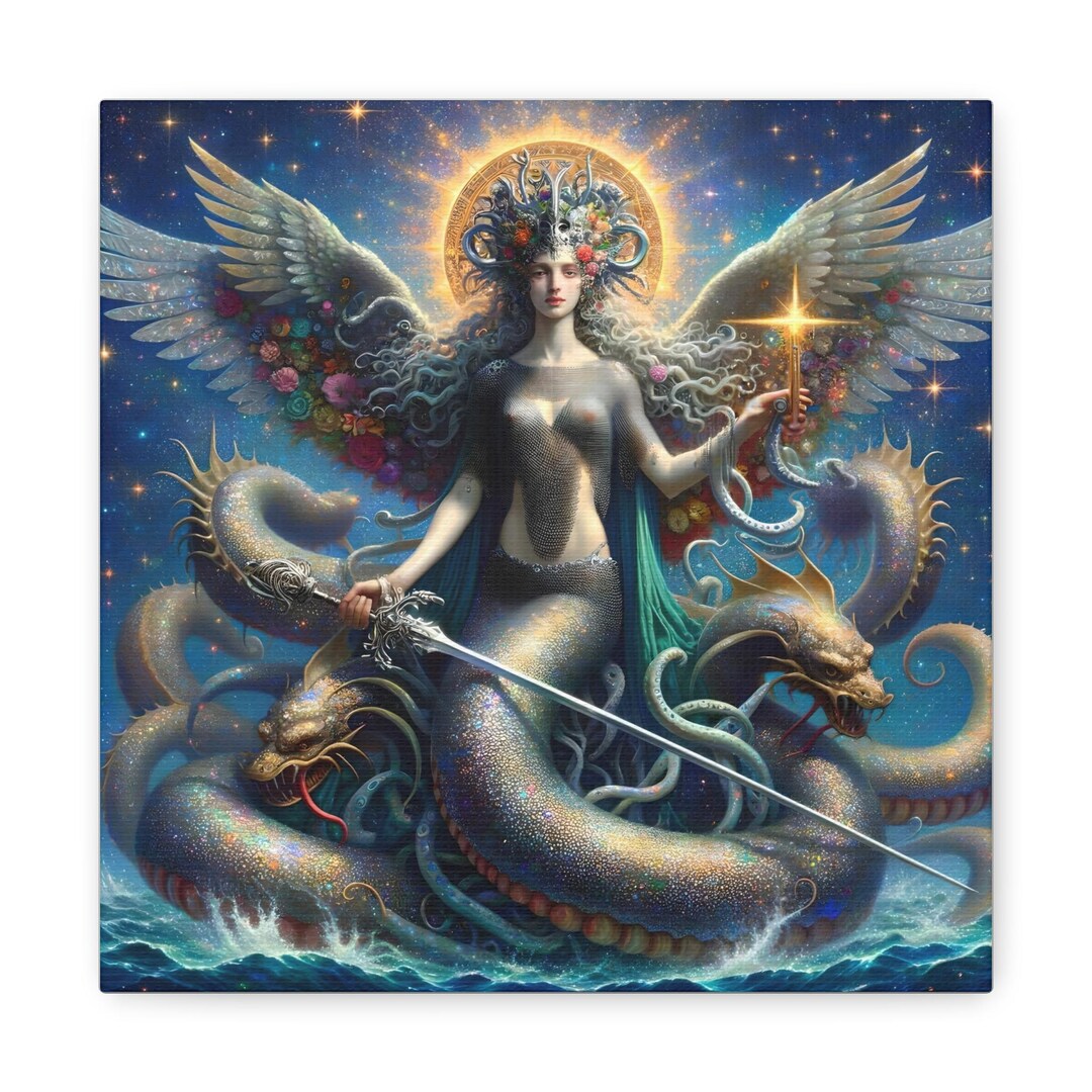 Sea Goddess Fantasy Home Decor Gift | Mystical Ai-generated Print of ...