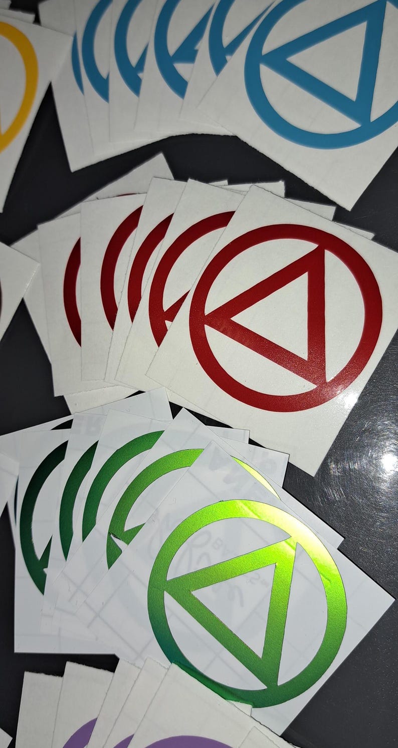 Alcoholics Anonymous AA Symbol Vinyl Decal 1.5 Inch in Size Your Choice ...