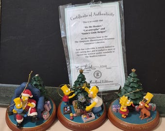 Simpsons collectors Bradford Editions ornaments 2003 with COA